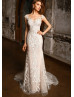 Ivory Lace Tulle Wedding Dress With Detachable Train